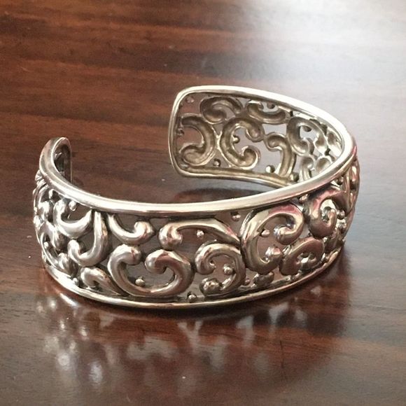 Vintage BARSE Filigree Sterling Silver Cuff - Picture 4 of 5